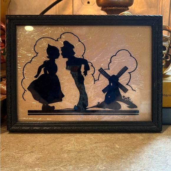 Other - Vintage Framed Dutch Sweethearts Silhouette “A Dutch Treat” 7.5”x6.5”